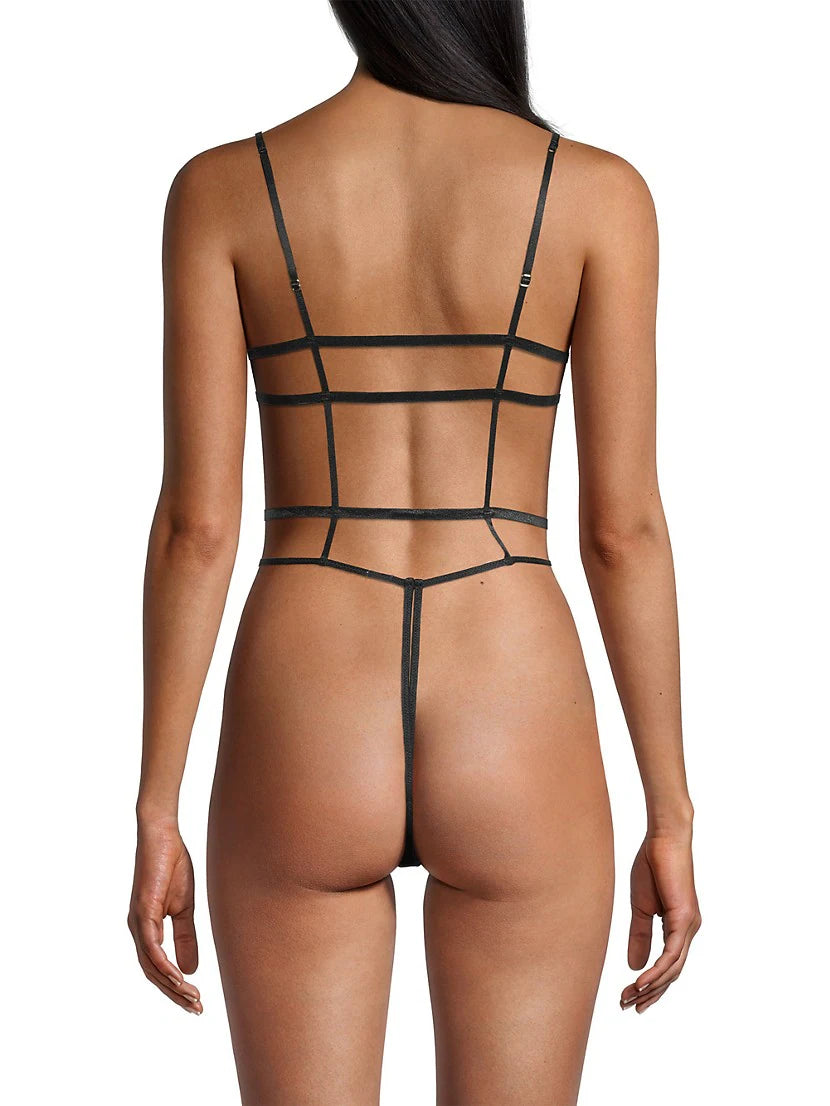 In Bloom Open Bow Teddy-Black