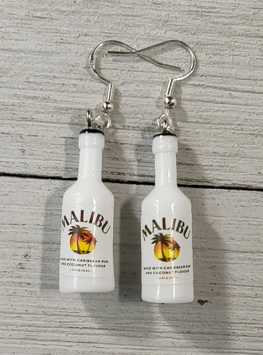 Resin Bottle Shaped Earrings-White