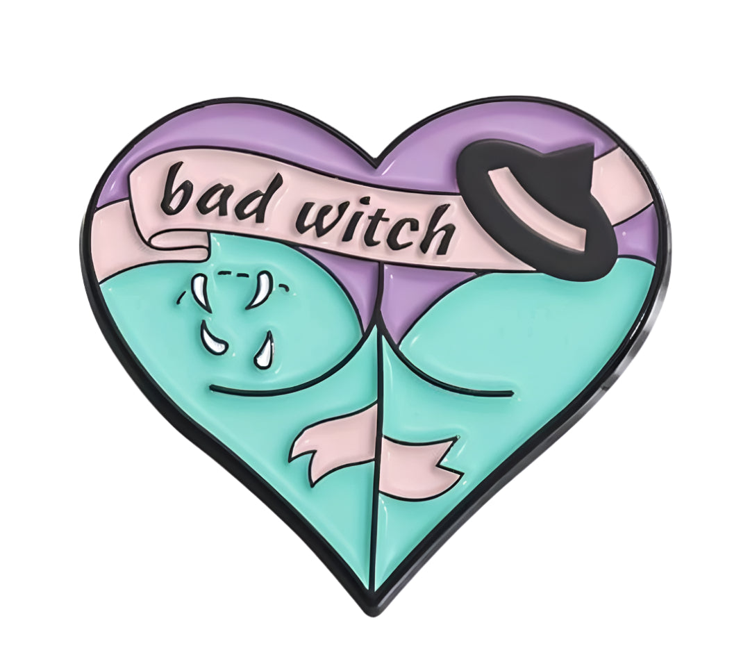 Cute Cartoon Bad Witch Heart Shaped Butt Pin