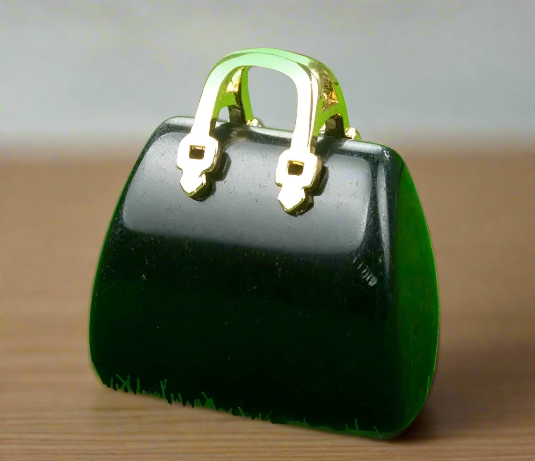 Natural Crystal Miniature Handbag-Obsidian