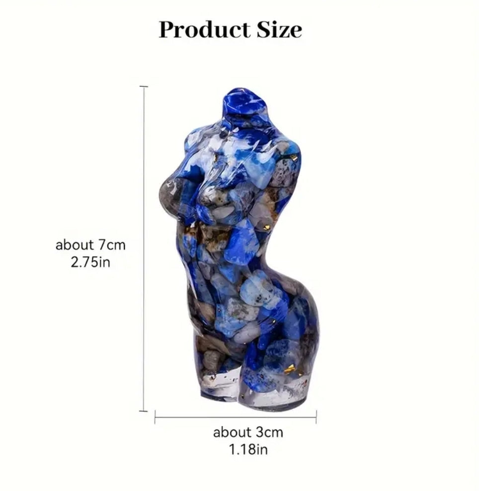 Natural Crystal Female Form Statue-Lapis Lazuli