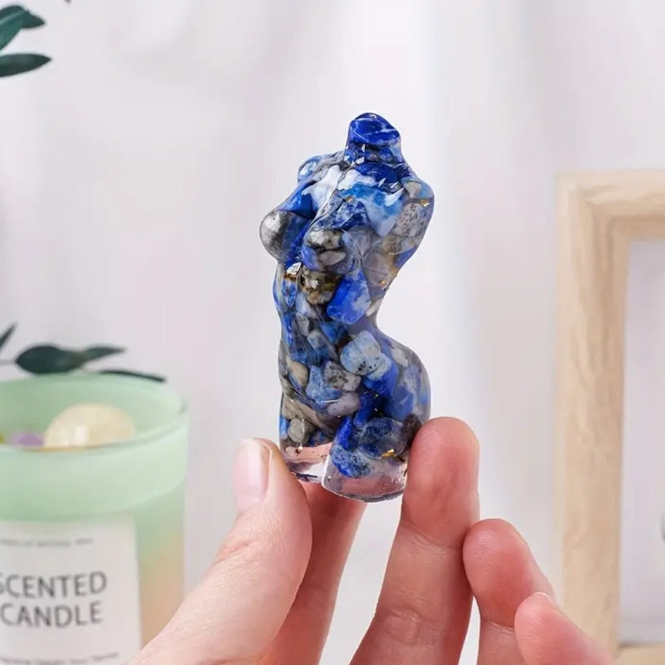Natural Crystal Female Form Statue-Lapis Lazuli
