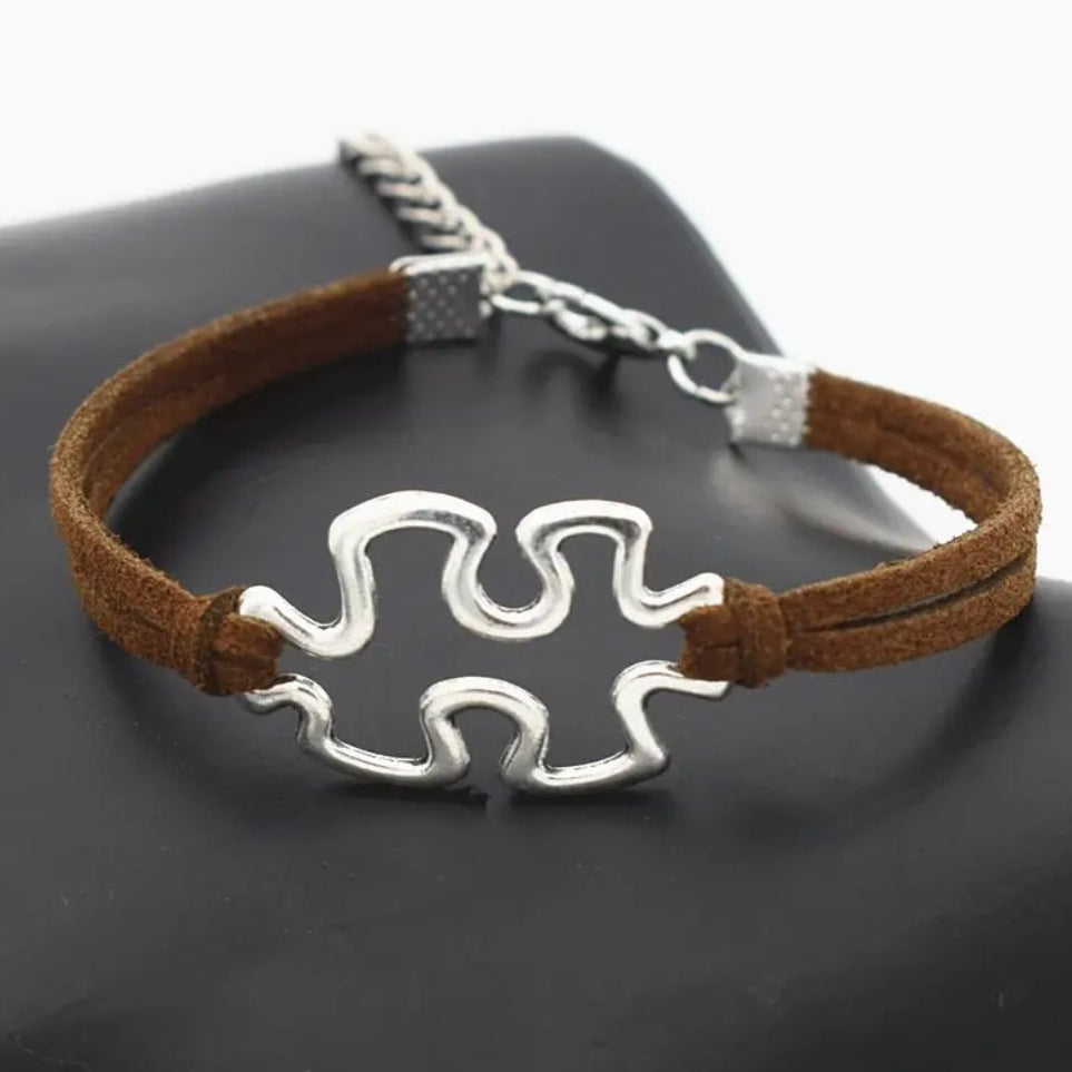 Autism Awareness Clasp Bracelet-Brown
