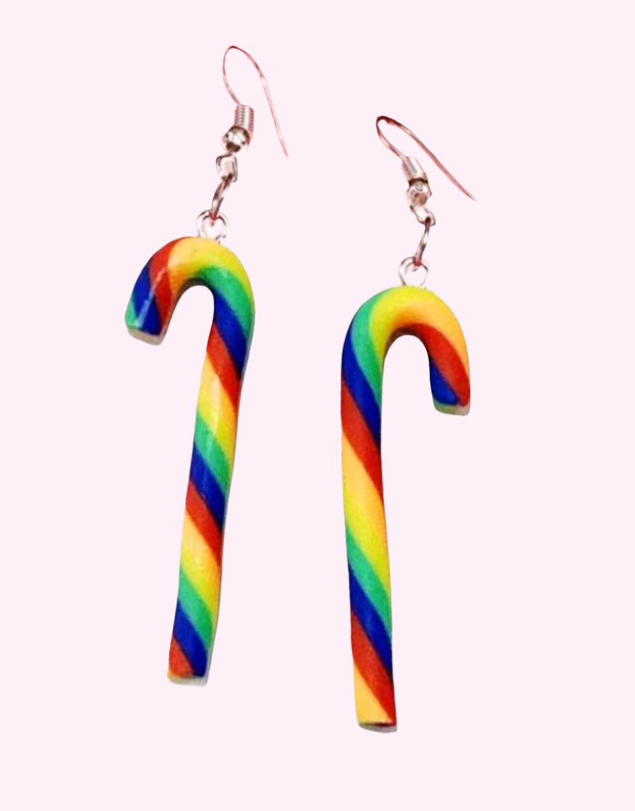 Colorful Candy Cane Earrings