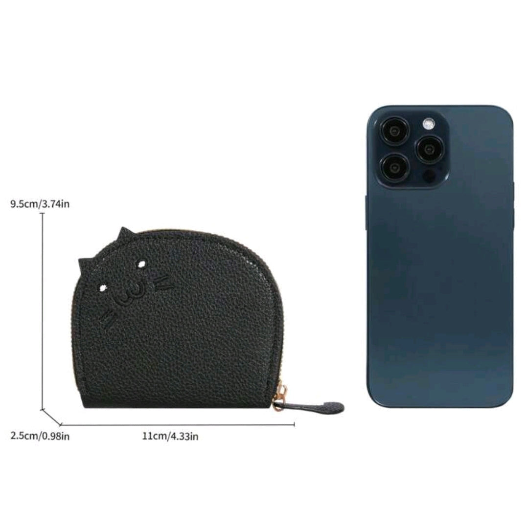 Cartoon Cat Shaped Wallet-Black