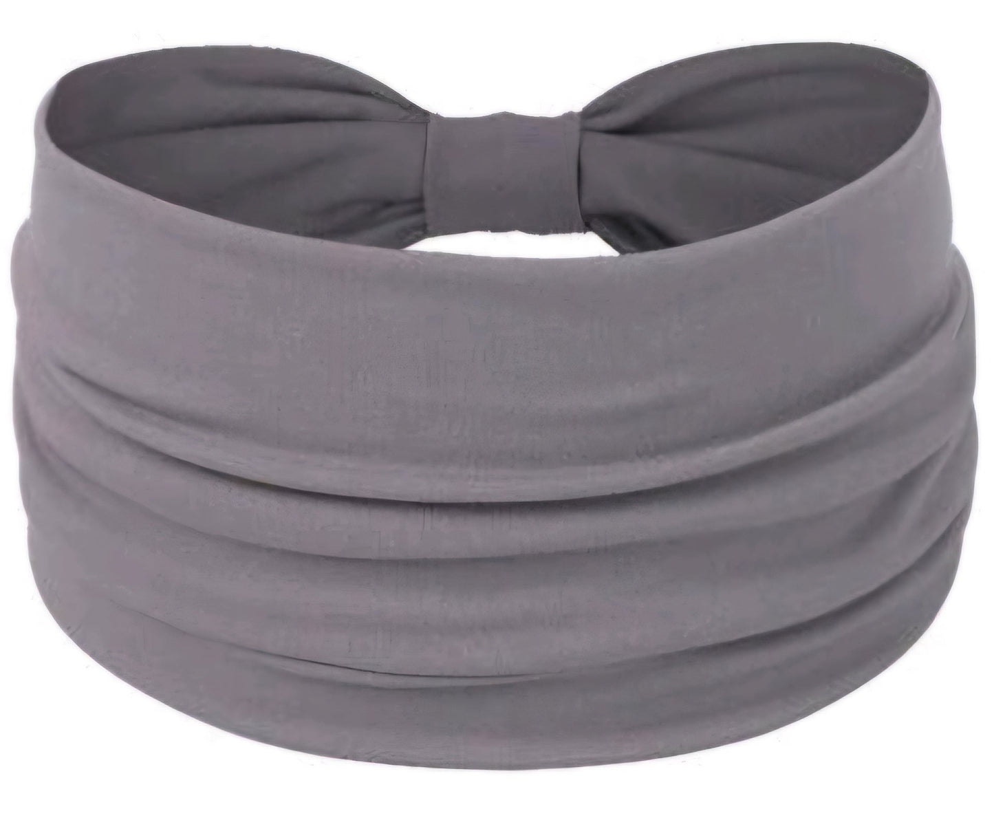 Solid Color Ultra Wide Knot Elastic Headband-Dark Gray