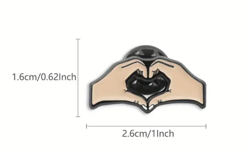 Heart Hand Signal Pin
