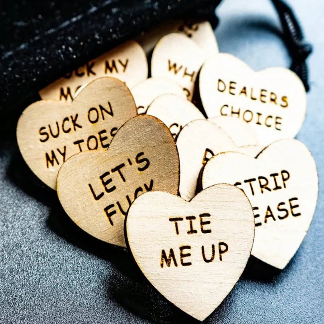 Couples Bedroom Flirting 20 Piece Wooden Game-Heart