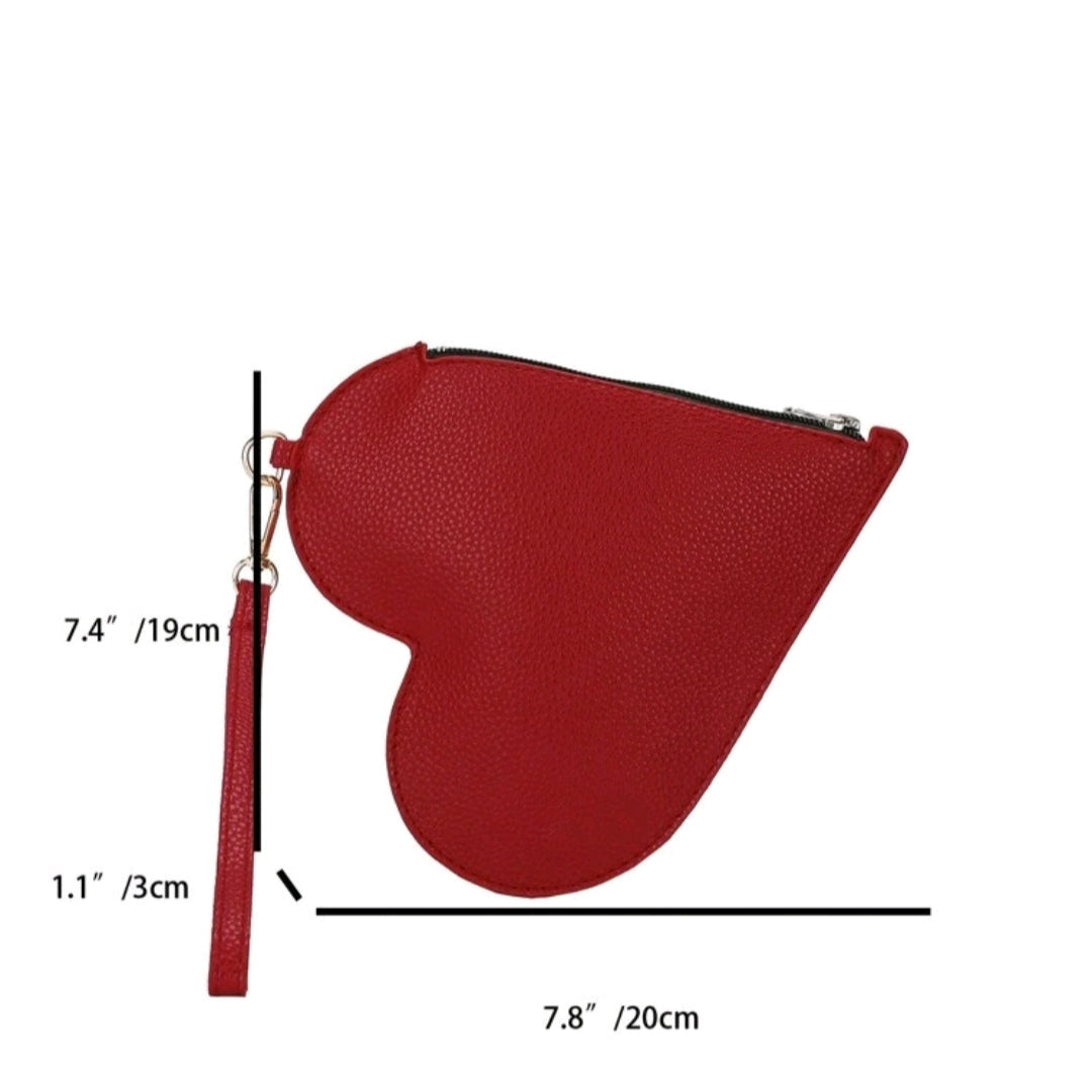Heart Shaped Wristlet-Red