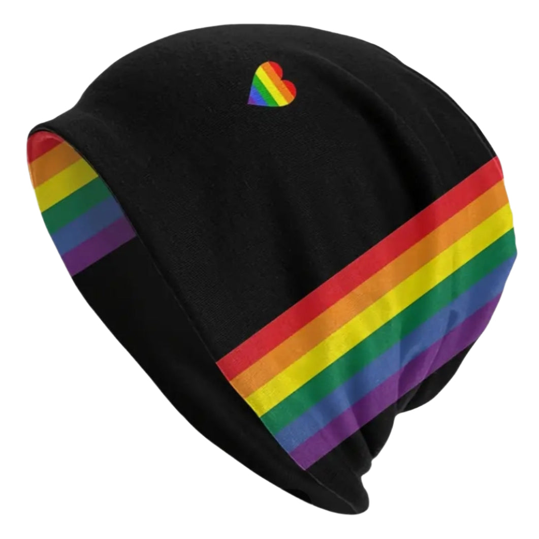 Rainbow Pride Heart Beanie