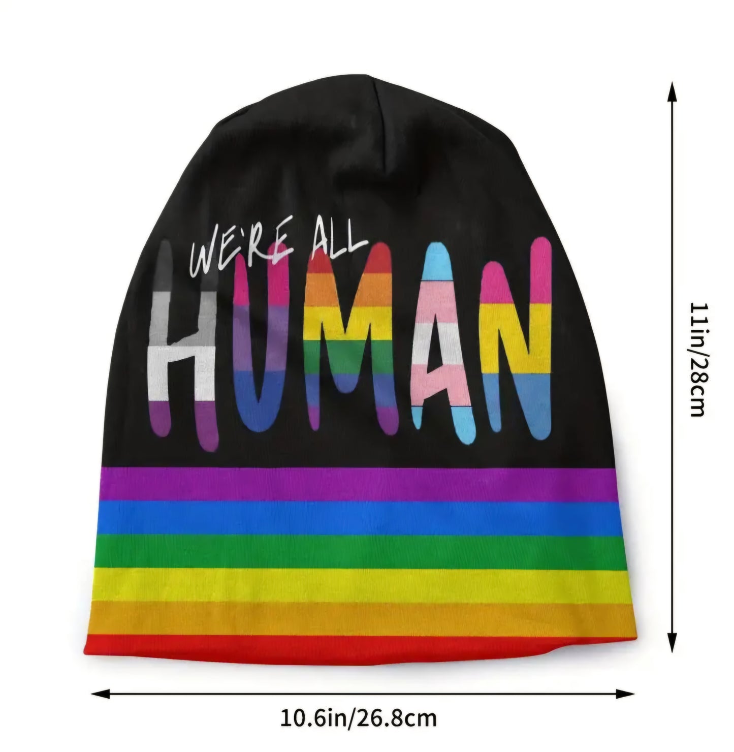 We're All Human Rainbow Pride Beanie