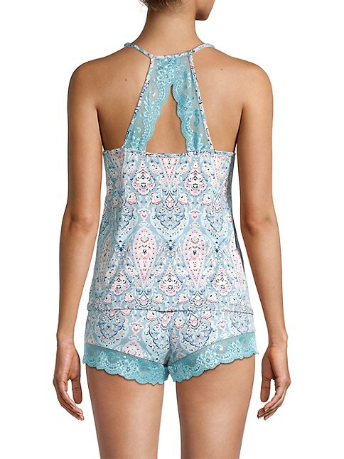 In Bloom Aqua Cami and Lace Short Set