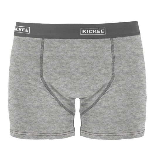 Calzoncillos tipo bóxer Kickee para hombre, color gris jaspeado