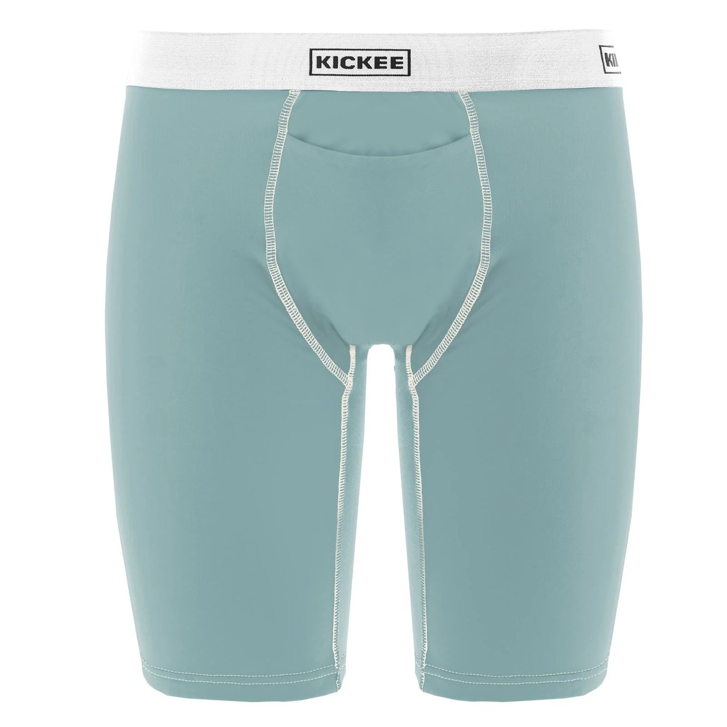 KicKee Men's Long Solid Boxers with Top Fly-Jade