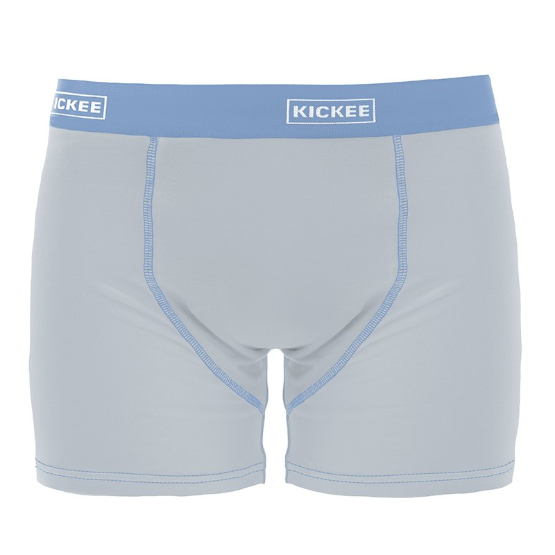 KicKee Men's Boxer Briefs-Pearl with Dream Blue