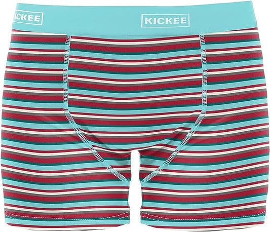 Kickee - Calzoncillos tipo bóxer para hombre, diseño de rayas navideñas