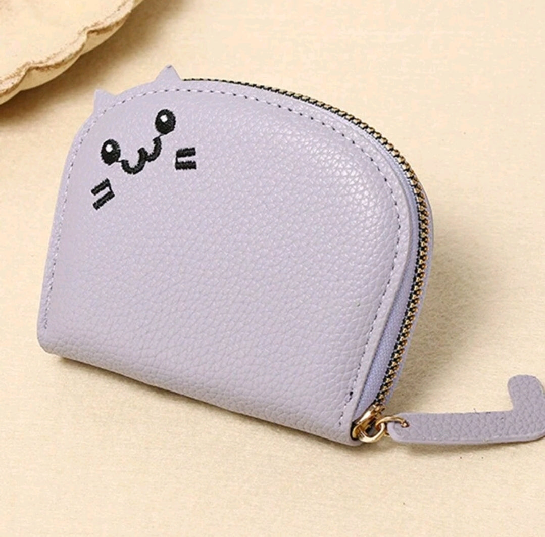 Cartoon Cat Shaped Wallet-Lavender