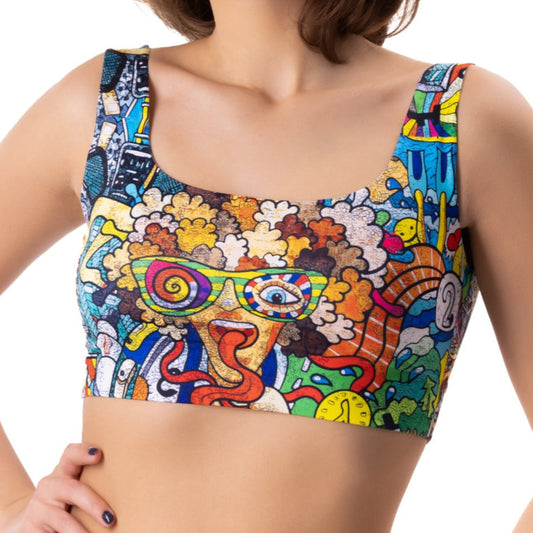 mememe Psychotropic Trash Crop Top