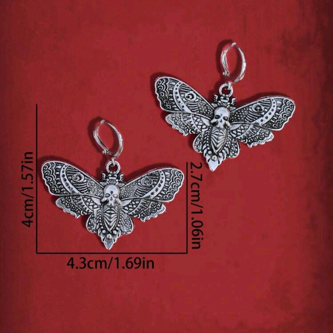 Skull & Butterfly Drop Earrings