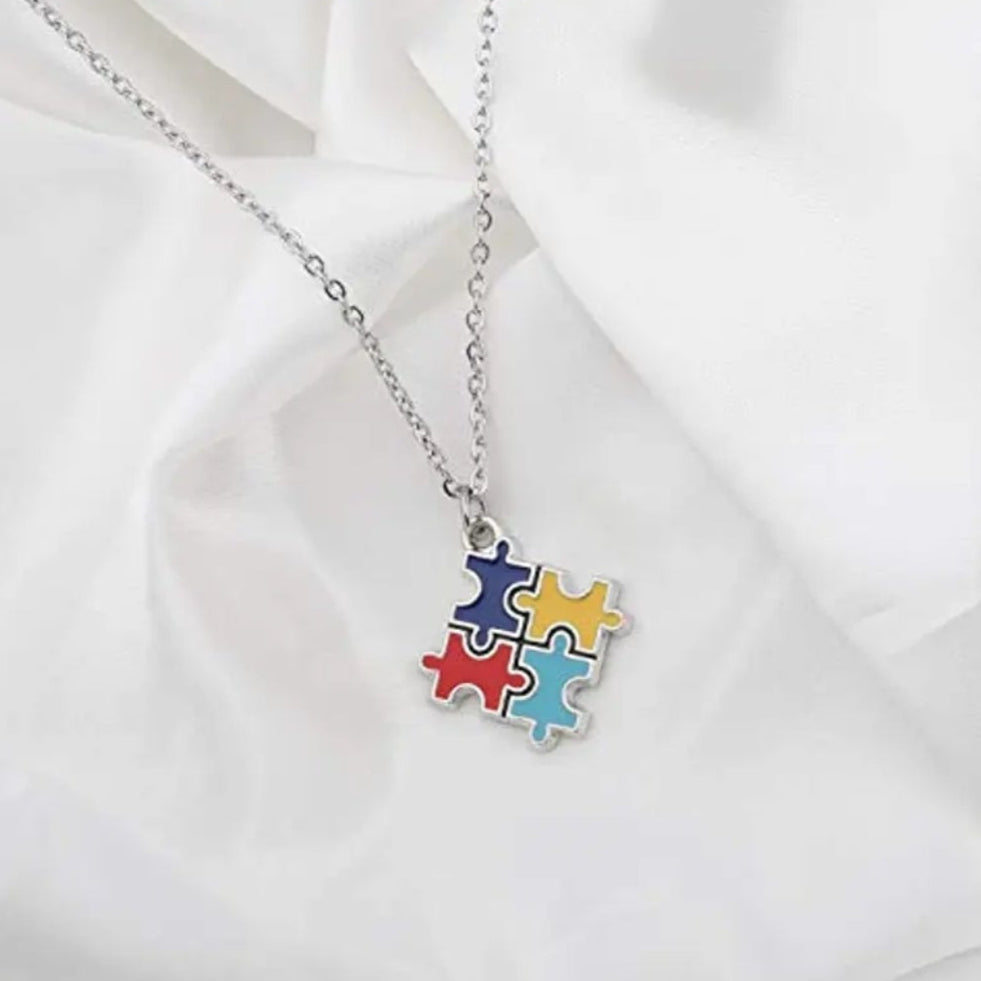 Autism Awareness Puzzle Necklace