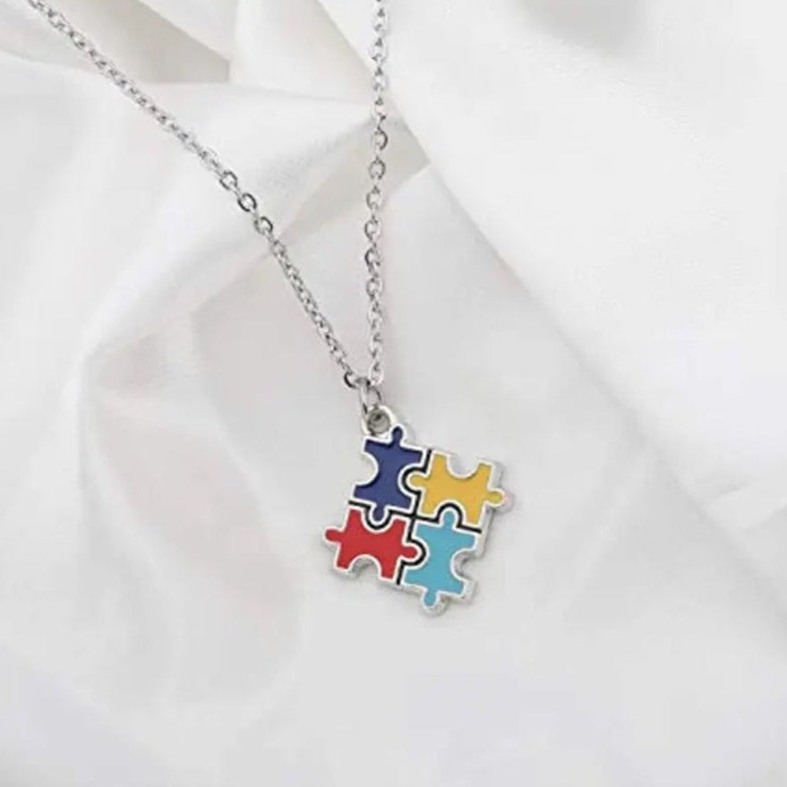Autism Awareness Puzzle Necklace