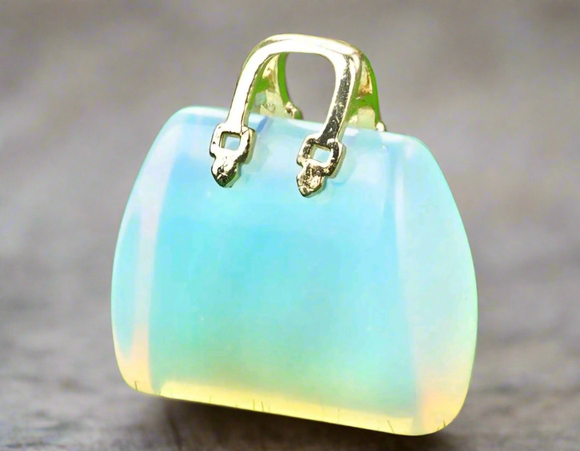 Natural Crystal Miniature Handbag-White Opal