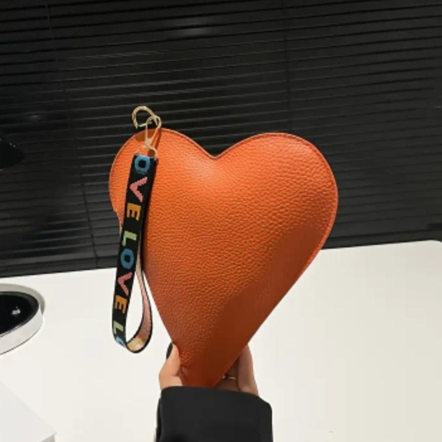 Heart Shaped Wristlet-Orange