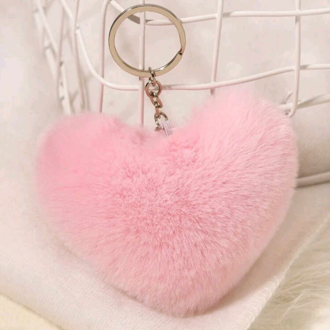 Heart Keychain-Pink