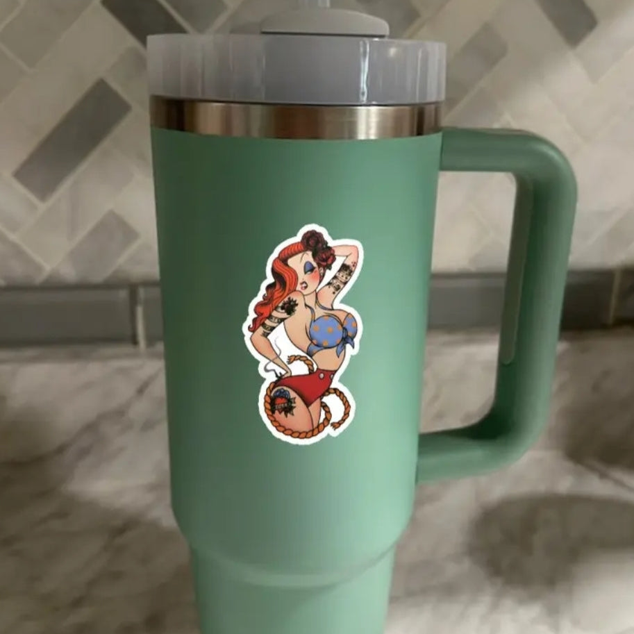 Retro Pinup Girl Sticker