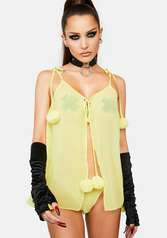 Top camisero Chartreuse de Bettie Page