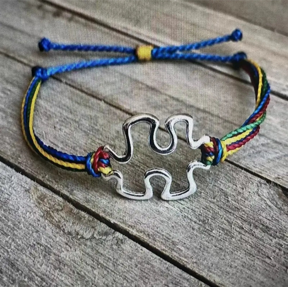 Autism Awareness Pull Tie Bracelet