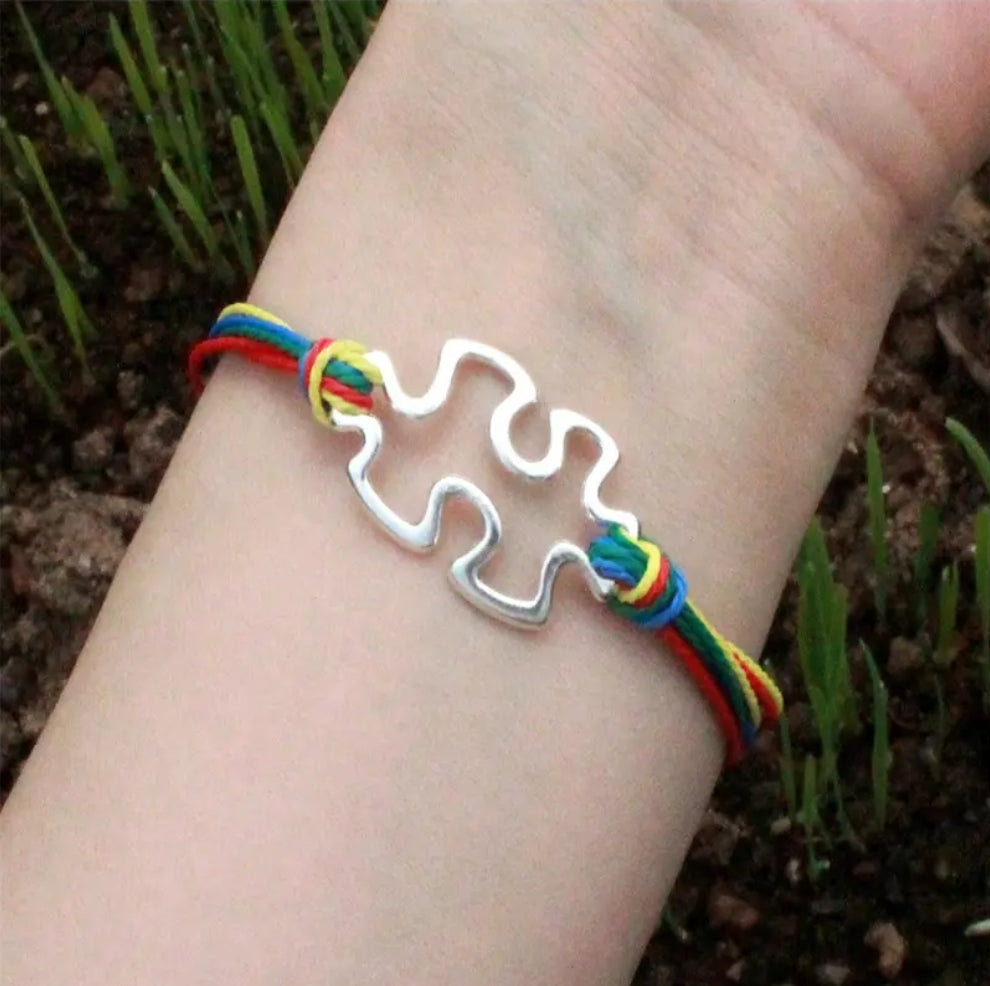 Autism Awareness Pull Tie Bracelet