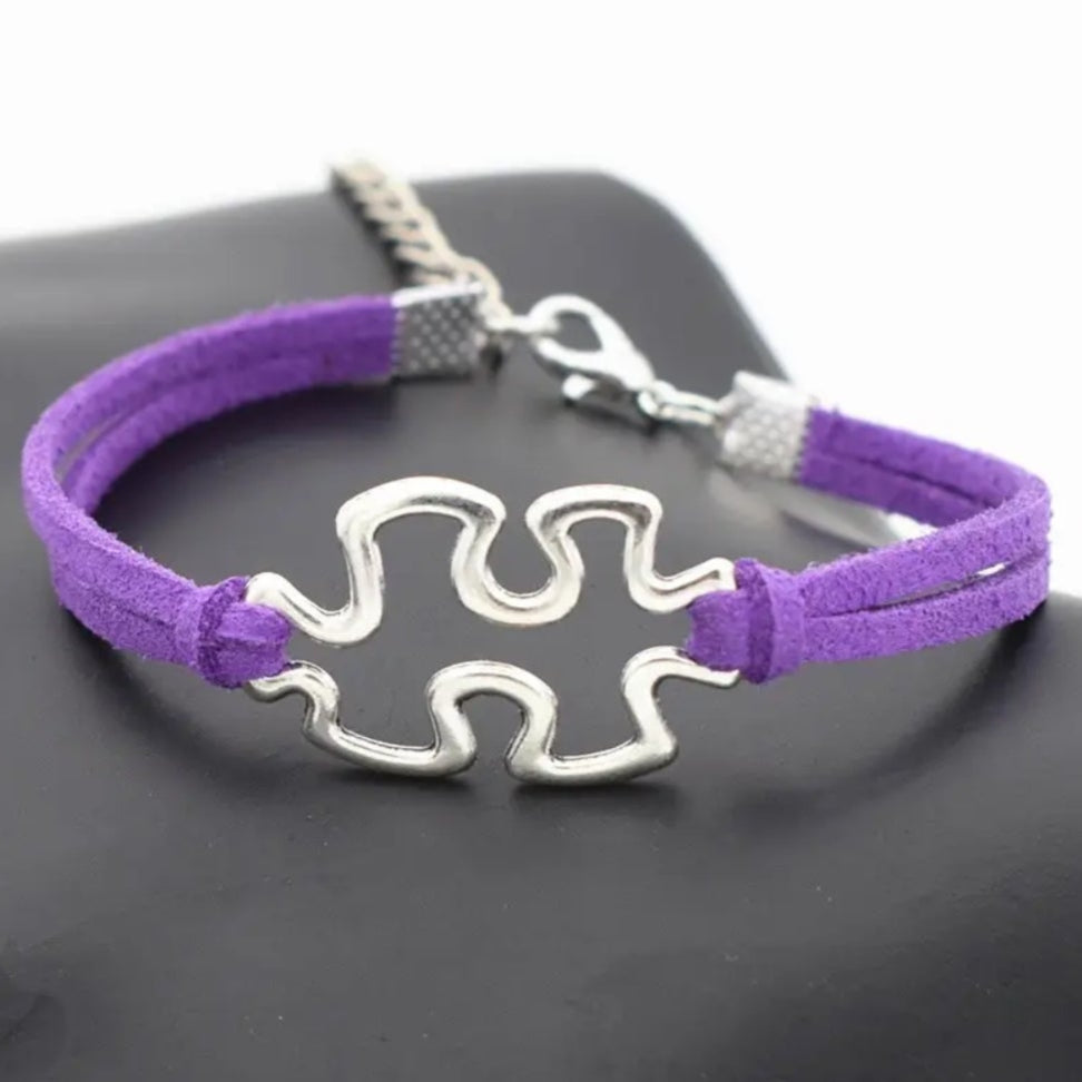 Autism Awareness Clasp Bracelet-Purple