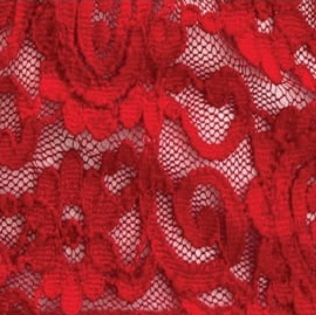 Signature X Strap Lace Bralette-Red