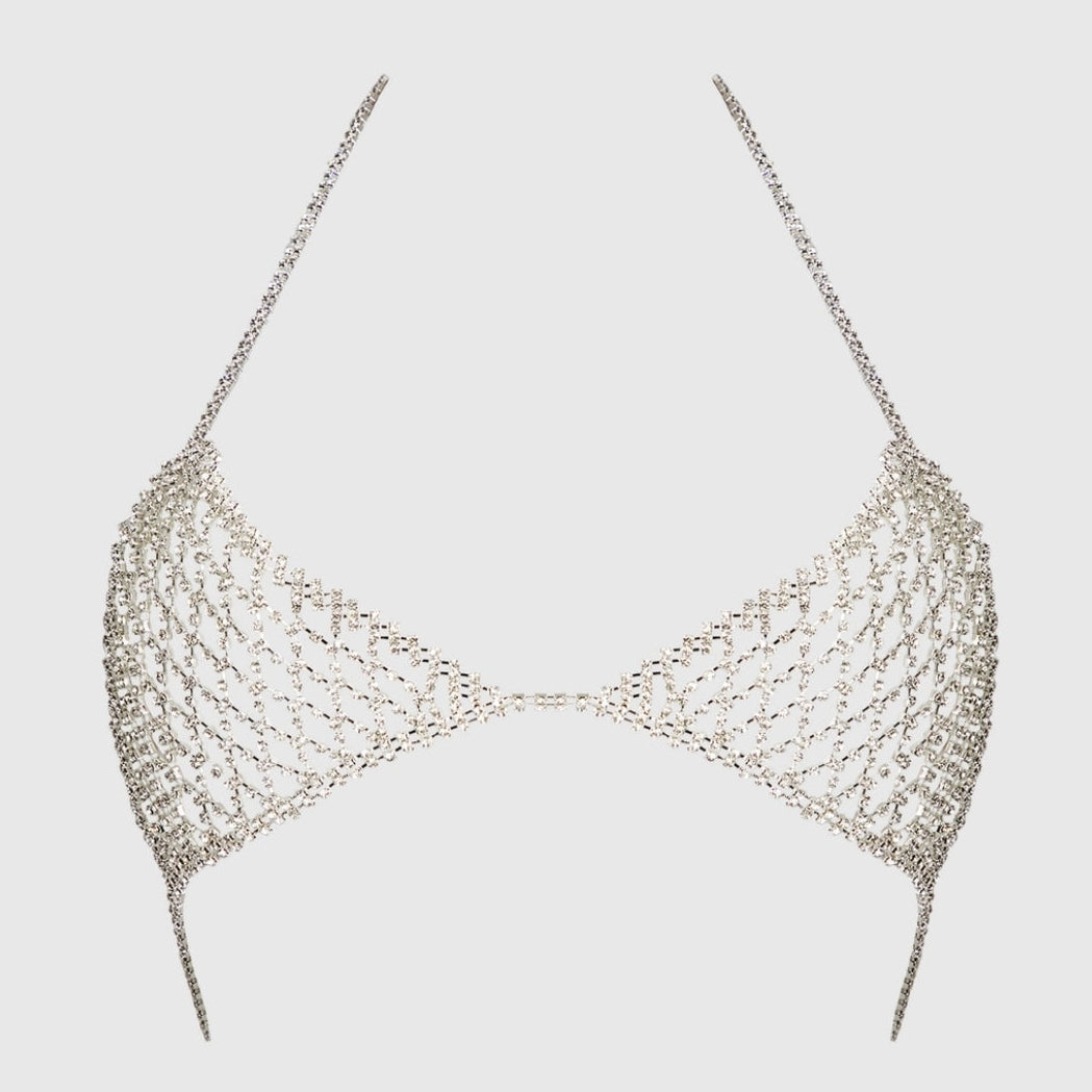 Chainmail Rhinestone Triangle Bra
