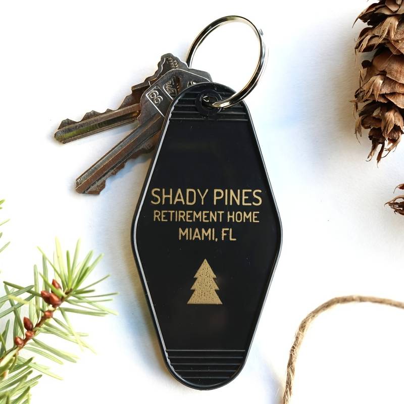 Shady Pines Keychain-Black