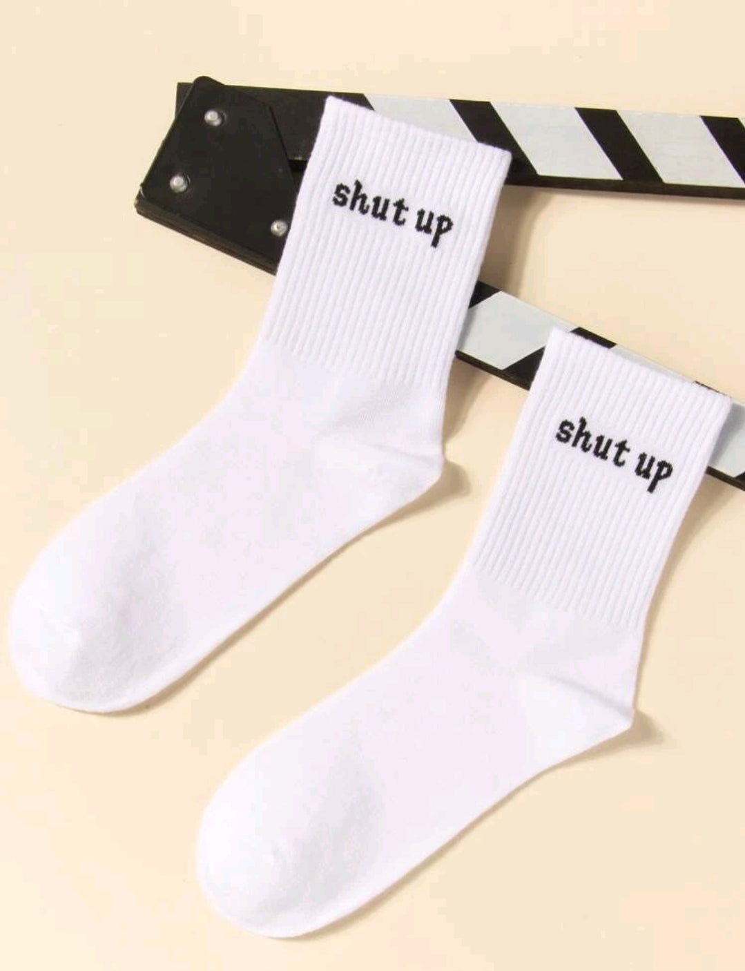 Shut Up Men Socks-White