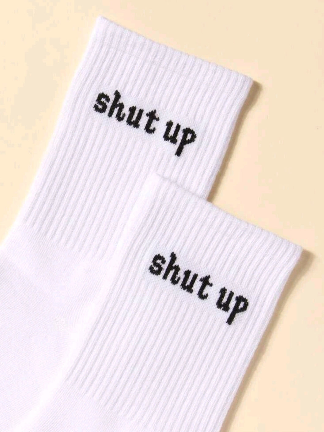 Shut Up Men Socks-White