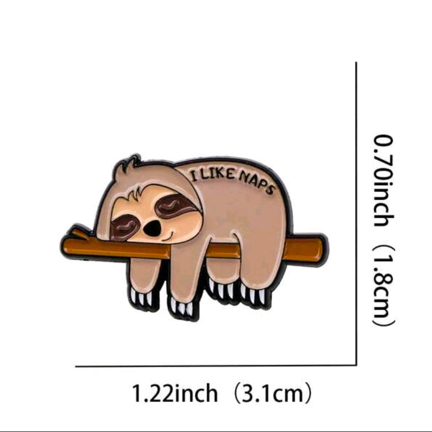 I Like Naps Sloth Pin