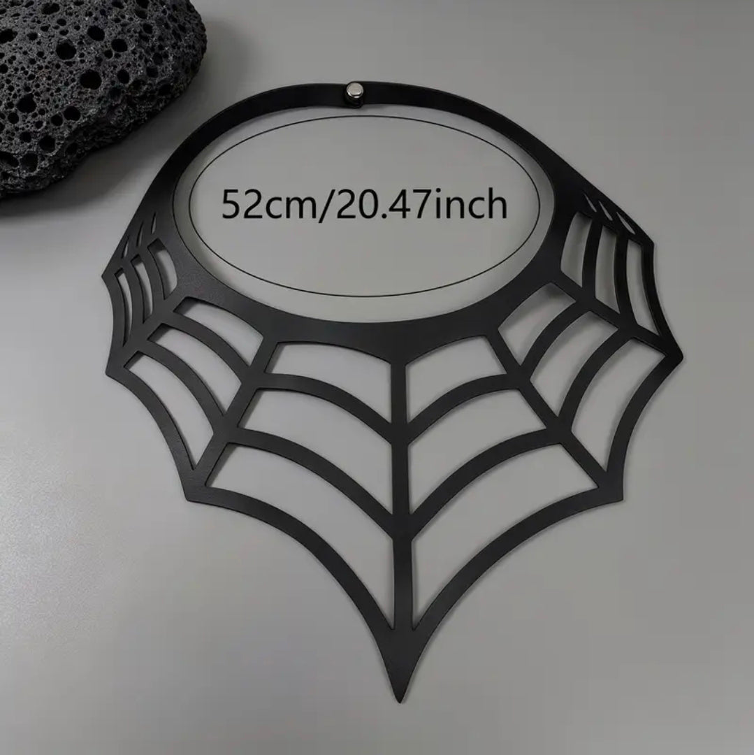 Black Spider Web Faux Leather Collar Choker Necklace