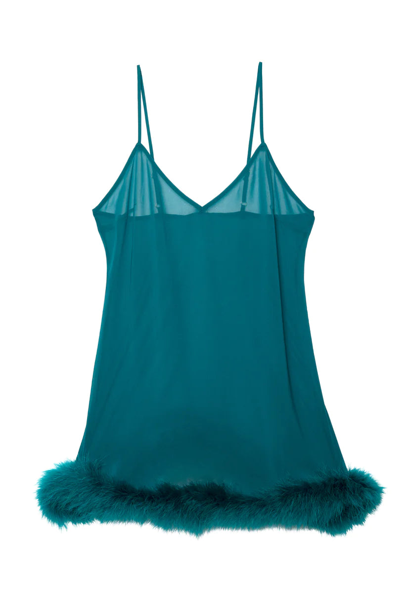 Bettie Page Feather Trimmed Babydoll