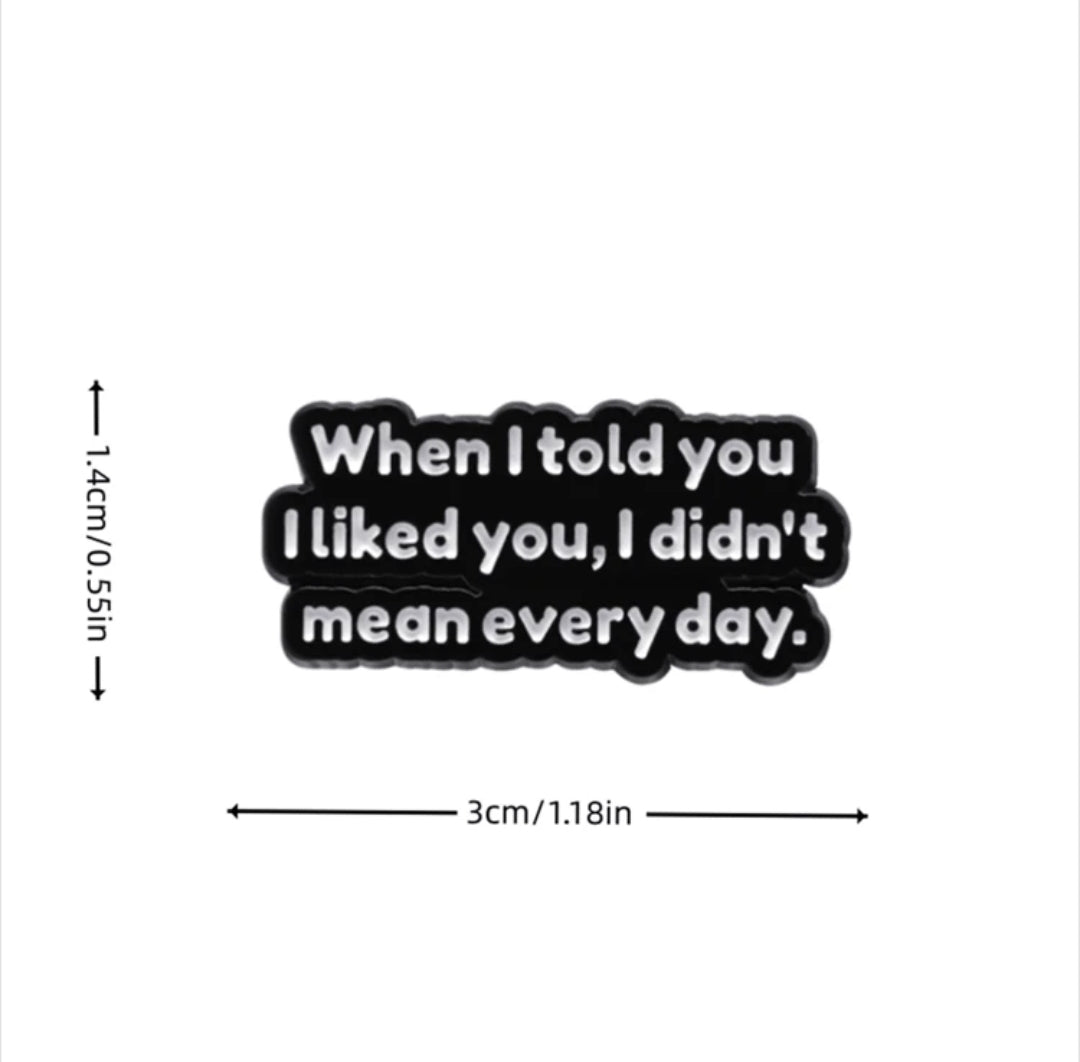 When I Told You I Liked You, I Didn't Mean Everyday Pin