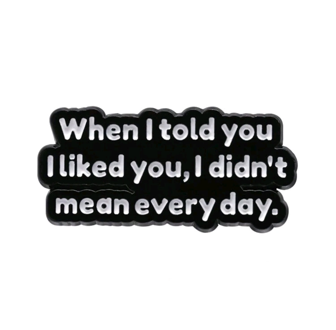 When I Told You I Liked You, I Didn't Mean Everyday Pin