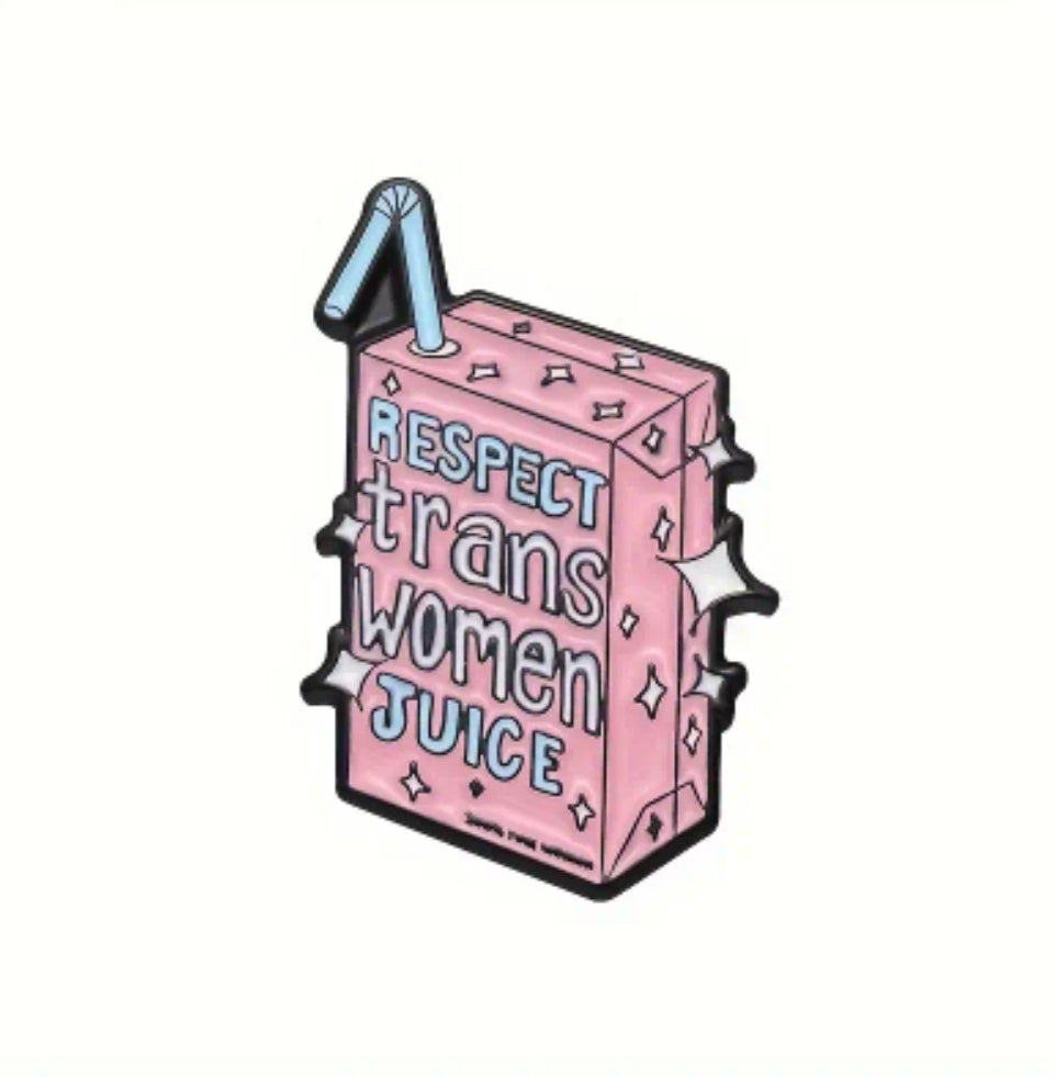 Respect Trans Women Juice Box Pin