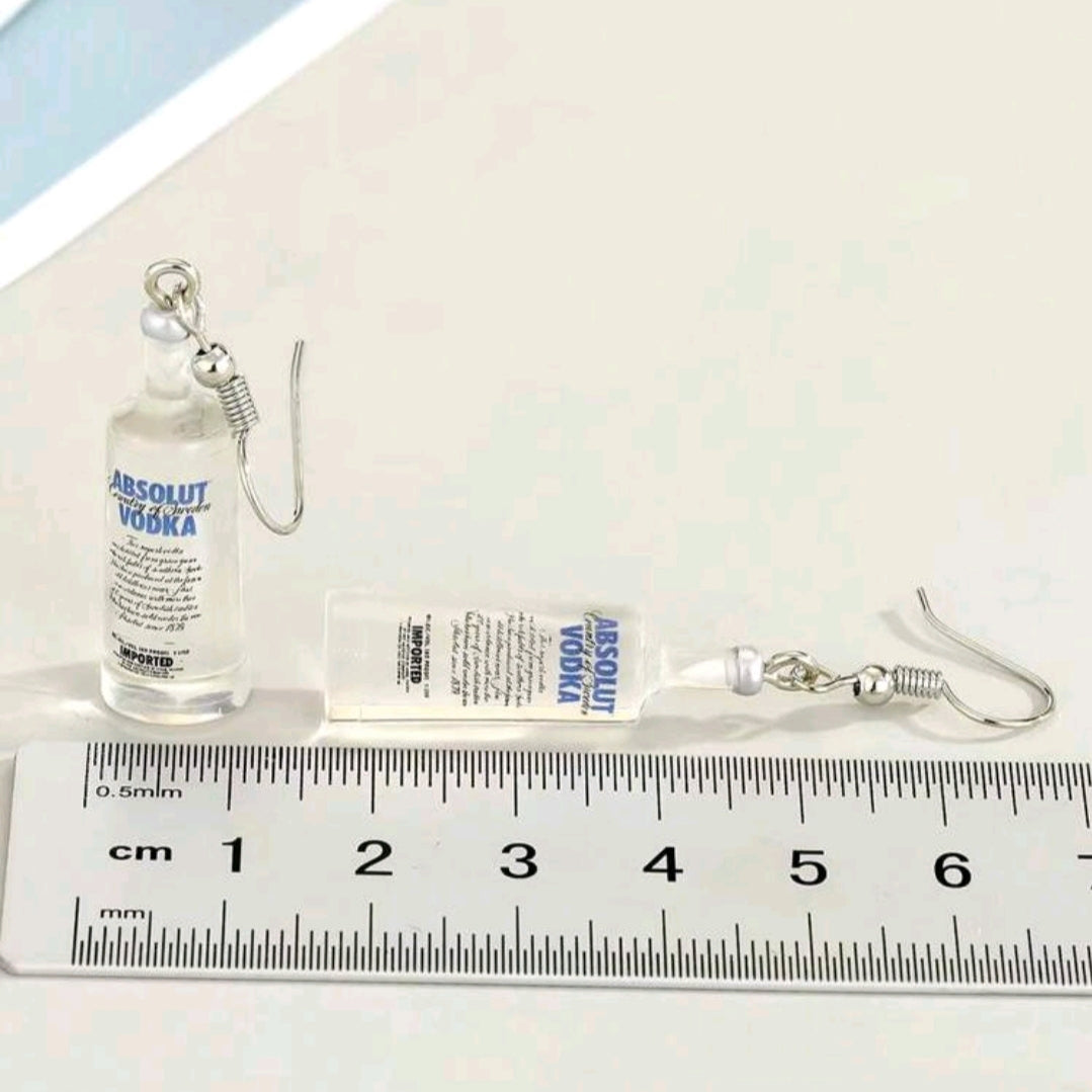 Resin Bottle Shaped Earrings-Blue