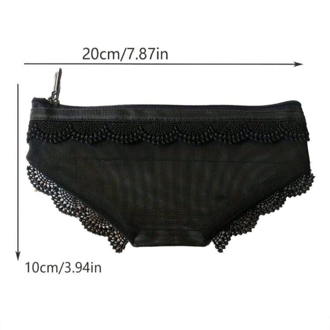 Mesh and Lace Underwear Shaped Bag