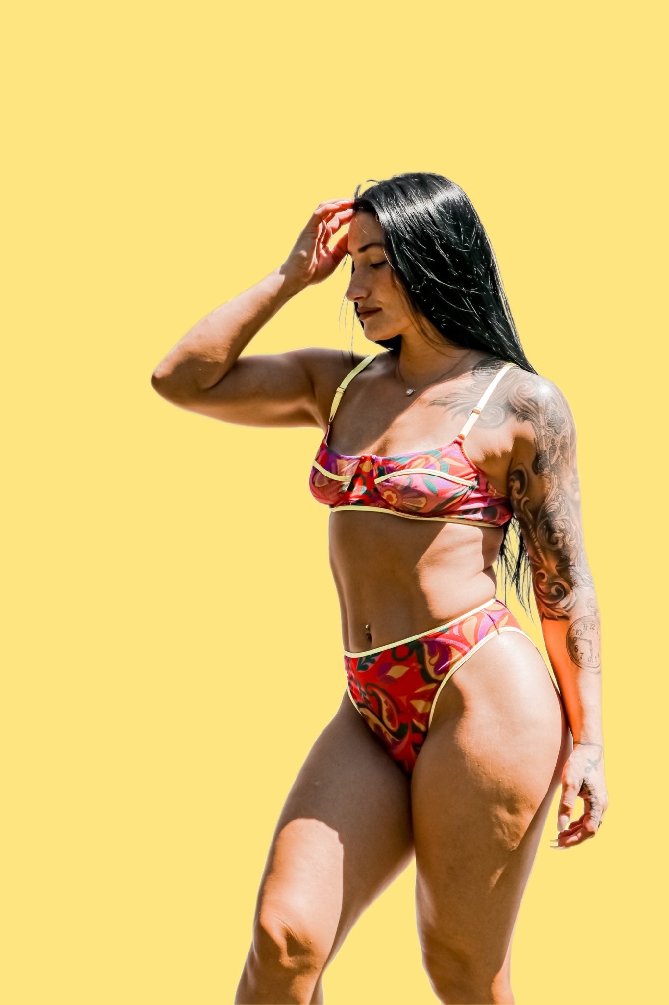 Kilo Brava Mesh High Leg Bikini-Paisley