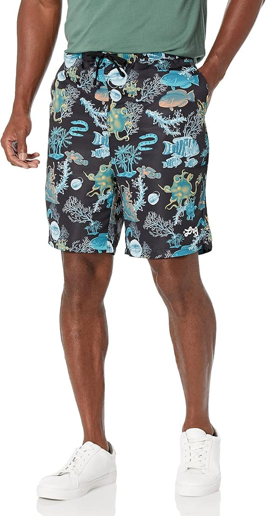 LRG (Limited Research Group) Swim Shorts-Underwater Black