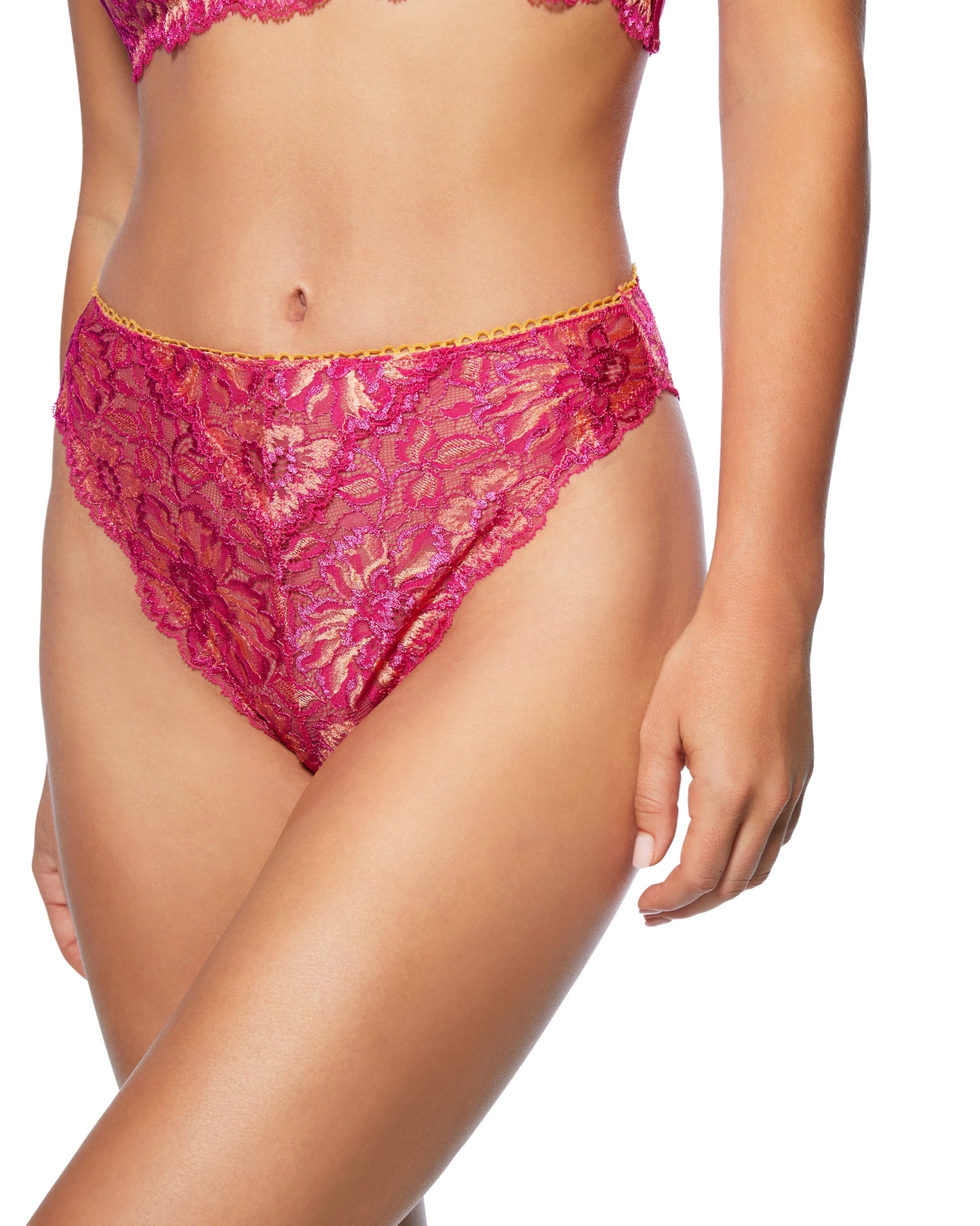 Kilo Brava Peach and Hot Pink High Leg Brief