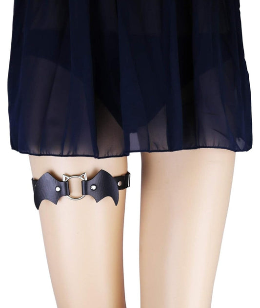 Black Bat Thigh Garter